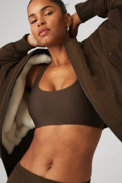 Faux Fur Urbanite Bomber - Espresso/Ivory 7 Faux Fur Urbanite Bomber - Espresso/Ivory -ALO Clothing Shop W4495R 04583 b1 s1 a4 1 m18