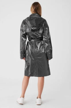 Metallic Break Line Trench - Silver Metallic -ALO Clothing Shop W4524R 05021 b1 s1 a3 1 m89