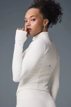 Airbrush Corset Full Zip Jacket - Ivory 7 Airbrush Corset Full Zip Jacket - Ivory -ALO Clothing Shop W4529R 03299 b1 s1 a4 1 m206