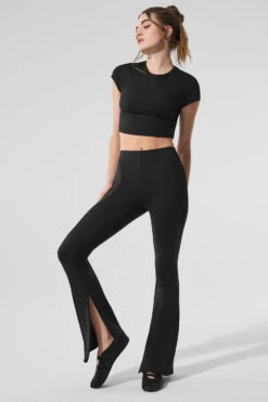 High-Waist Zip It Flare Legging - Black 9 High-Waist Zip It Flare Legging - Black -ALO Clothing Shop W51030R 01 b1 s1 a5 1 m224