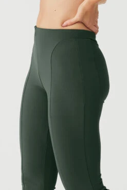High-Waist Zip It Flare Legging - Dark Cactus -ALO Clothing Shop W51030R 04059 b1 s1 a4 1 m89