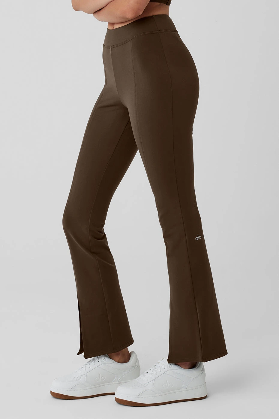 Airbrush High-Waist 7/8 Flutter Legging - Espresso 3 Airbrush High-Waist 7/8 Flutter Legging - Espresso - Image 3