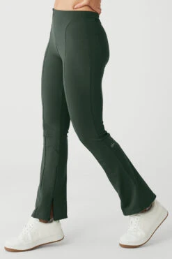 High-Waist 7/8 Zip It Flare Legging - Dark Cactus -ALO Clothing Shop W51115R 04059 b1 s1 a2 1 m76 c50d107a df2e 4409 86d5 03c3a66f9631