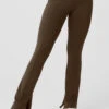High-Waist 7/8 Zip It Flare Legging - Espresso