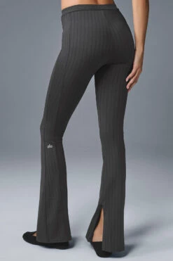 High-Waist Pinstripe Zip It Flare Legging - Anthracite/Black 7 High-Waist Pinstripe Zip It Flare Legging - Anthracite/Black -ALO Clothing Shop W51121R 00282 b1 s1 a3 1 m206