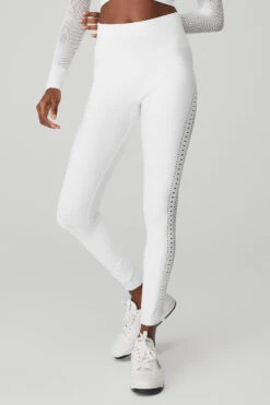 Seamless High-Waist 7/8 Open Air Legging - White 6 Seamless High-Waist 7/8 Open Air Legging - White -ALO Clothing Shop W51144R 00 b1 s1 a2 1 m100
