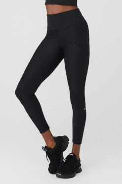 Ribbed Airlift High-Waist 7/8 Enchanted Legging - Black -ALO Clothing Shop W51195R 01 b1 s1 a2 1 m100
