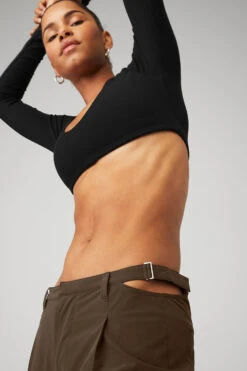 Mid-Rise Showdown Trouser - Espresso -ALO Clothing Shop W51214R 04064 b1 s1 a4 1 m18