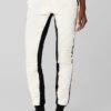 Airbrush Winter Warm High-Waist Moto Puffer Pant - Black/Ivory