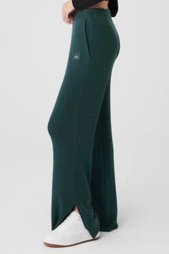 Knit High-Waist Salana Wide Leg Pant - Midnight Green -ALO Clothing Shop W51262R 04570 b1 s1 a3 1 m177 5e978402 b4a2 4f42 89ca f2d570bea0fd