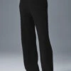 Cashmere High-Waist Plush Waffle Pant - Black