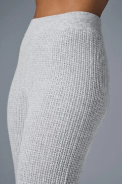 Cashmere High-Waist Plush Waffle Pant - Athletic Heather Grey -ALO Clothing Shop W51286R 02910 b1 s1 a4 1 m196
