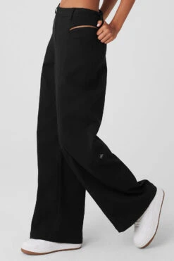 High-Waist Risk Taker Trouser - Black 7 High-Waist Risk Taker Trouser - Black -ALO Clothing Shop W51338R 01 b1 s1 a2 1 m18