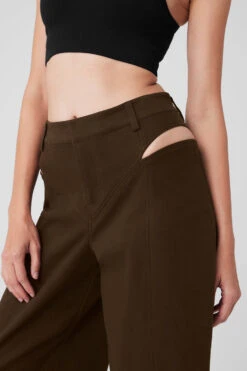 High-Waist Risk Taker Trouser - Espresso -ALO Clothing Shop W51338R 04064 b1 s1 a4 178 m18