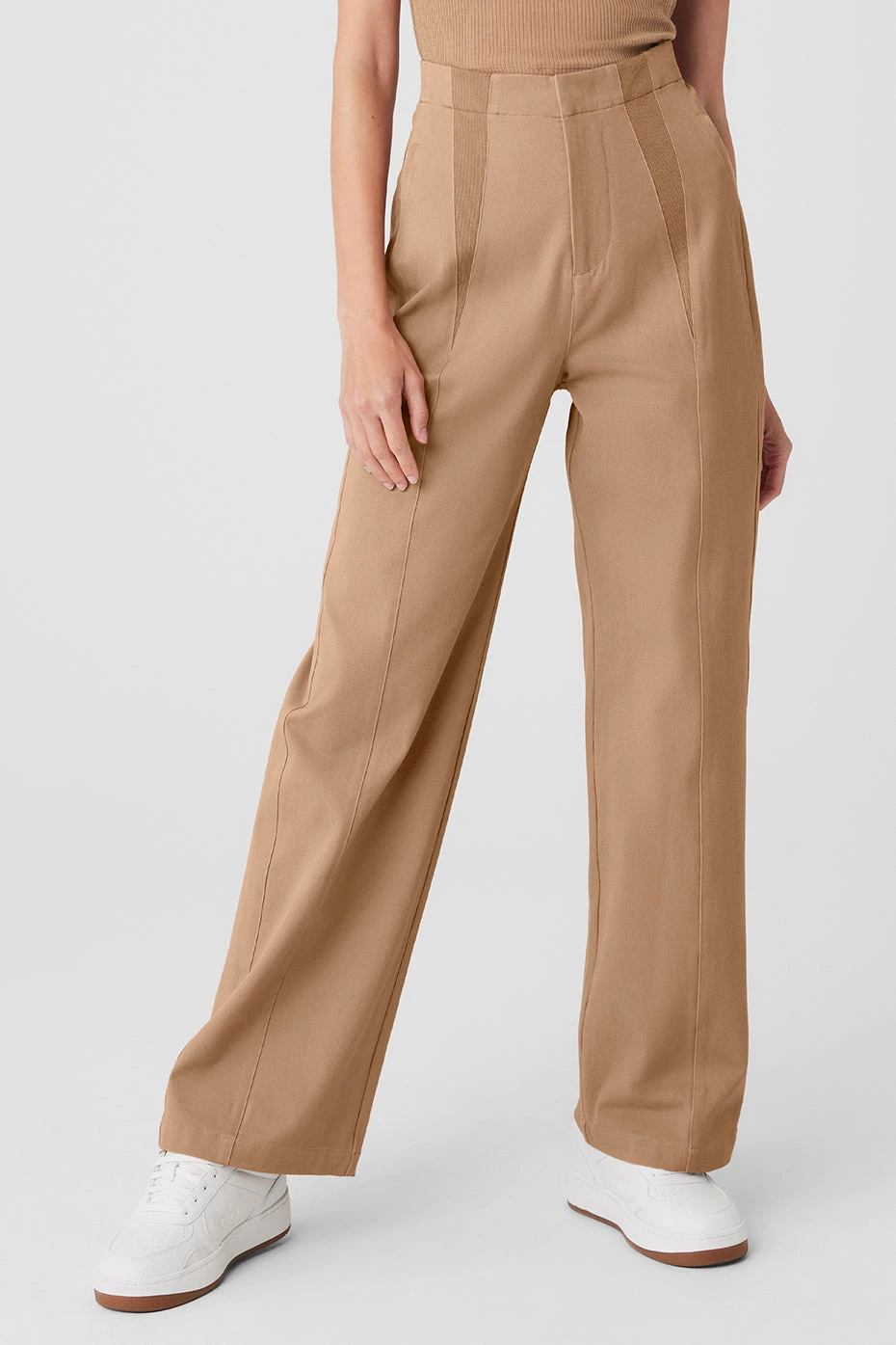 High-Waist On Point Moto Trouser - Toasted Almond 1 High-Waist On Point Moto Trouser - Toasted Almond