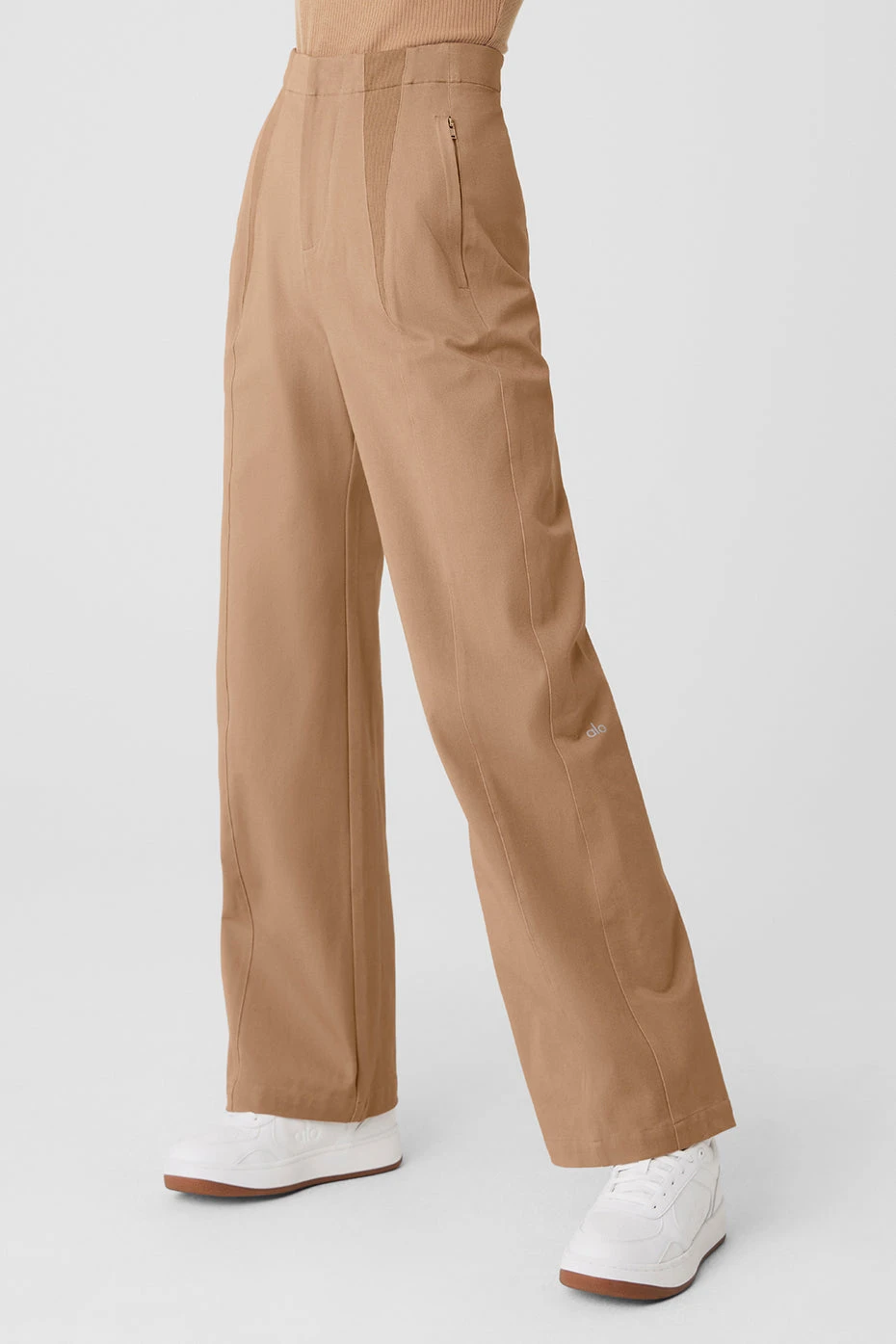 High-Waist On Point Moto Trouser - Toasted Almond 3 High-Waist On Point Moto Trouser - Toasted Almond - Image 3
