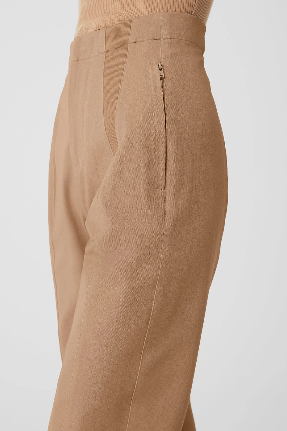 High-Waist On Point Moto Trouser - Toasted Almond 4 High-Waist On Point Moto Trouser - Toasted Almond - Image 4
