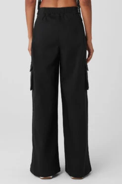 Show Off Cargo Wide Leg Trouser (Long) - Black 6 Show Off Cargo Wide Leg Trouser (Long) - Black -ALO Clothing Shop W51383R 01 b1 s1 a2 1 m18
