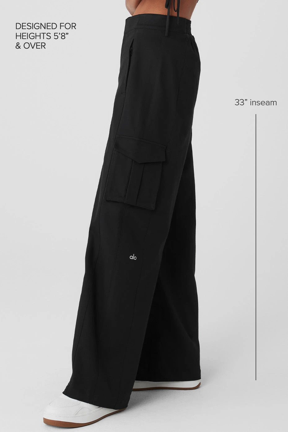 Show Off Cargo Wide Leg Trouser (Long) - Black 2 Show Off Cargo Wide Leg Trouser (Long) - Black - Image 2