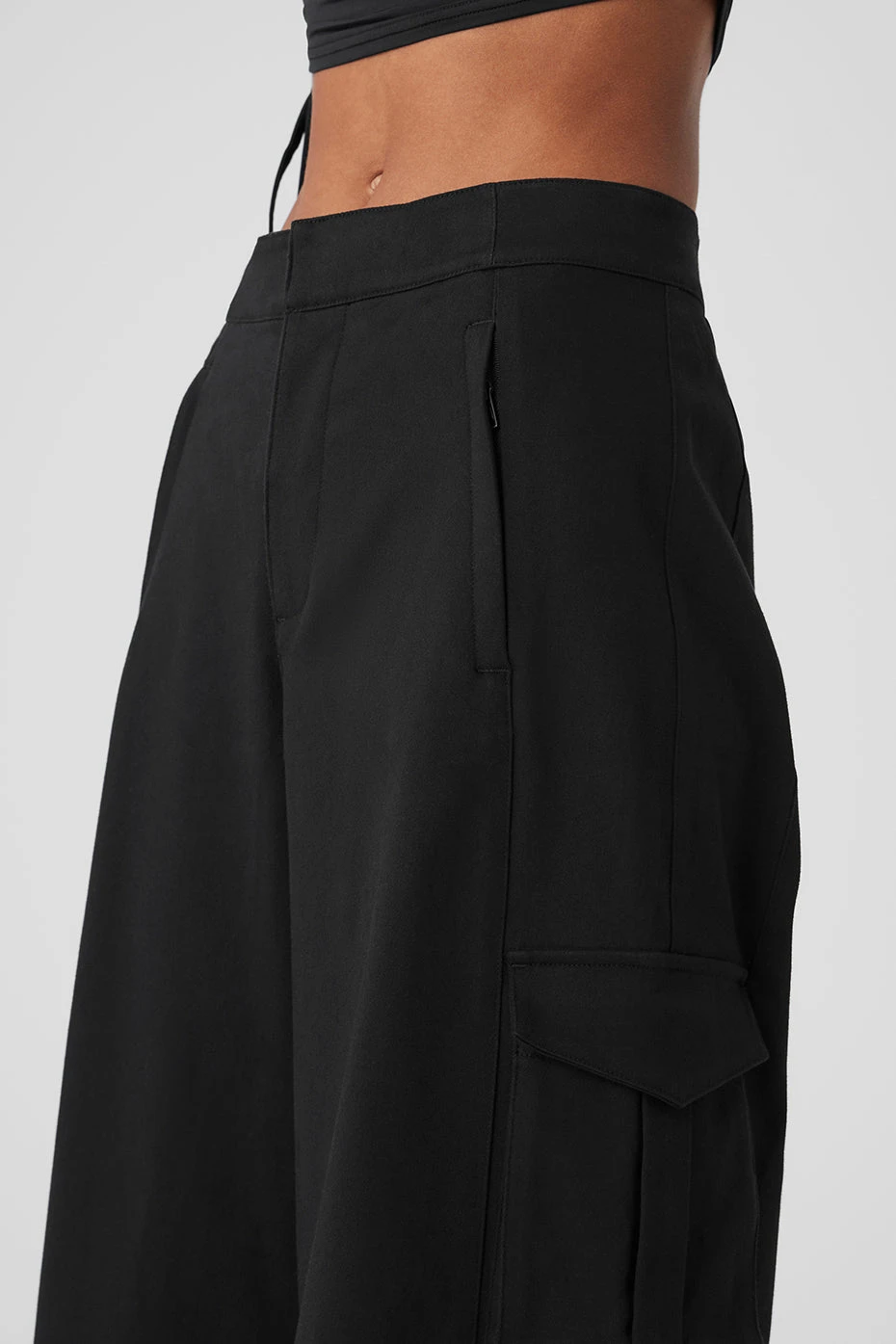 Show Off Cargo Wide Leg Trouser (Long) - Black 4 Show Off Cargo Wide Leg Trouser (Long) - Black - Image 4
