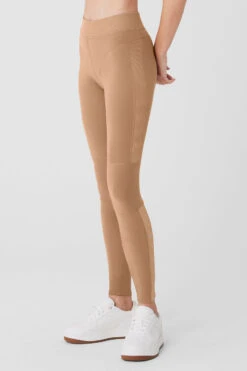 Alosoft High-Waist Head Start Legging - Toasted Almond -ALO Clothing Shop W51384R 05131 b1 s1 a2 1 m177