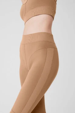 Alosoft High-Waist Head Start Legging - Toasted Almond -ALO Clothing Shop W51384R 05131 b1 s1 a4 1 m177