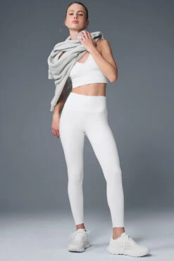 7/8 High-Waist Airbrush Legging - White 7 7/8 High-Waist Airbrush Legging - White -ALO Clothing Shop W5604R 00 b1 s1 a5 1 m215