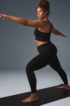 7/8 High-Waist Airbrush Legging - Black -ALO Clothing Shop W5604R 01 b1 s1 a4 1 m182