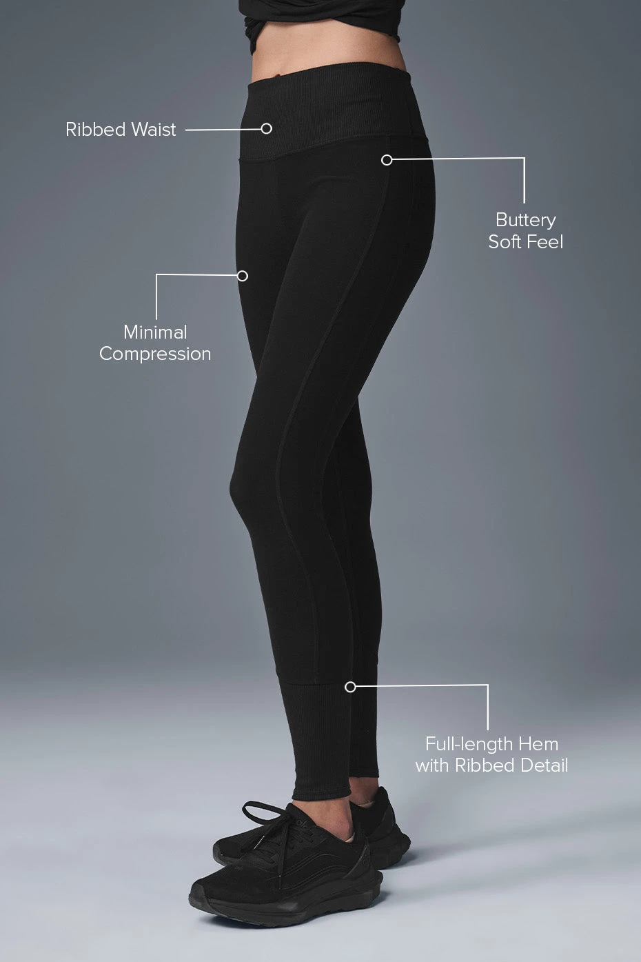 High-Waist Alosoft Lounge Legging - Black 2 High-Waist Alosoft Lounge Legging - Black - Image 2