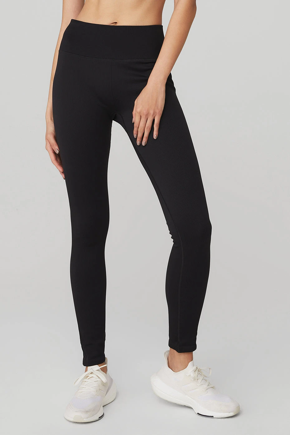 Seamless High-Waist Ribbed Legging - Black 1 Seamless High-Waist Ribbed Legging - Black