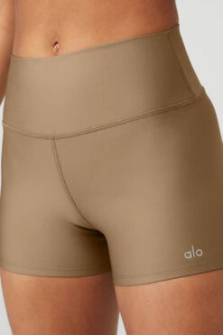 3" High-Waist Airlift Short - Gravel -ALO Clothing Shop W6136R 01347 b1 s1 a4 m18
