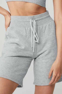 High-Waist Easy Sweat Short - Athletic Heather Grey 7 High-Waist Easy Sweat Short - Athletic Heather Grey -ALO Clothing Shop W6233R 02910 b1 s1 a4 1 m54