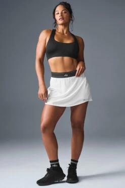 Match Point Tennis Skirt - White -ALO Clothing Shop W6240R 00 b1 s1 a3 m196