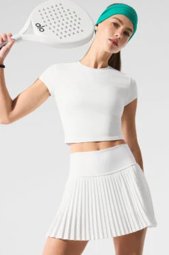 Grand Slam Tennis Skirt - White 7 Grand Slam Tennis Skirt - White -ALO Clothing Shop W6289R 00 b1 s1 a1 1 m224