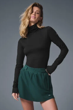 High-Waist Elevation Mini Skirt - Midnight Green -ALO Clothing Shop W6298 04570 b1 s1 a3 1 m91