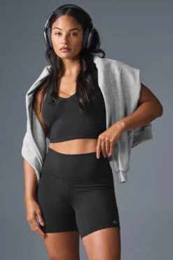 5" Airbrush High-Waist Biker Short - Black -ALO Clothing Shop W6311R 01 b1 s1 a5 m196