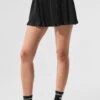 Micro Plisse Tennis Skirt - Black