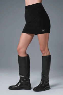 Micro Corduroy Winter Break Mini Skirt - Black 8 Micro Corduroy Winter Break Mini Skirt - Black -ALO Clothing Shop W6391R 01 b1 s1 a4 1 m91