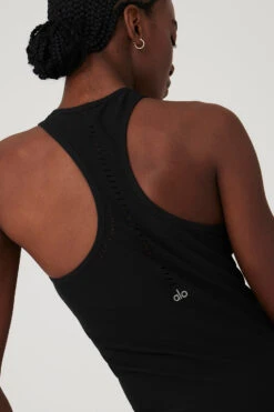 Seamless Open Air Racerback Dress - Black -ALO Clothing Shop W8158R 01 b1 s1 a4 1 m100