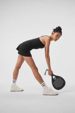 Alosoft Courtside Tennis Dress - Black -ALO Clothing Shop W8176R 01 b1 s1 a4 1 m54