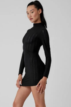 Euphoria Long Sleeve Dress - Black -ALO Clothing Shop W8230R 01 b1 s1 a3 1 m54