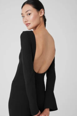 Alosoft Melody Full Length Bootcut Onesie - Black -ALO Clothing Shop W8231R 01 b1 s1 a4 1 m54