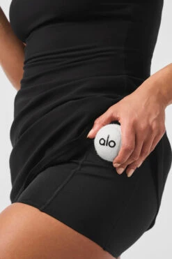 Alosoft Backspin Dress - Black -ALO Clothing Shop W8276R 01 b1 s1 a3 1 m182